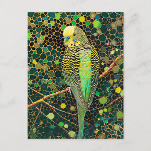 Budgerigar in Aboriginal Dot Art Style Briefkaart