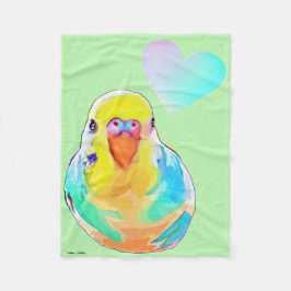 Budgerigar Parakeet Colorful Bird Ombre Heart S Fleece Deken