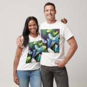 Budgerigar Parakeets en Ferns T-Shirt (Unisex)