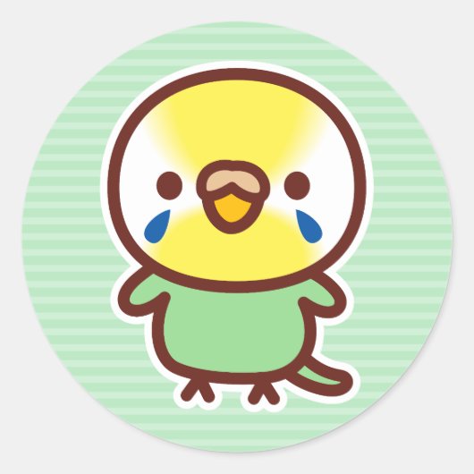 Budgerigar / Pastel rainbow green female Ronde Sticker (Voorkant)