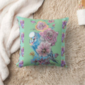 Budgerigar Rose Watercolor floral Cushion Kussen (Deken)
