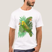 Budgerigar with leaves t-shirt (Voorkant)