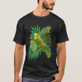 Budgerigar with leaves t-shirt (Voorkant)