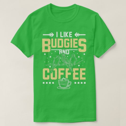 Budgerigars And Coffee T-shirt (Design voorkant)