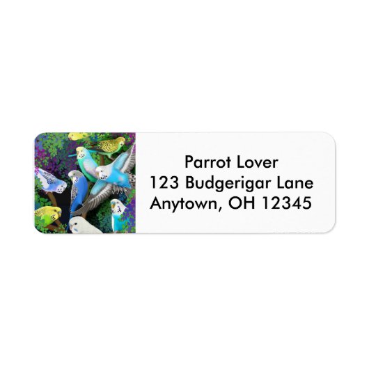 Budgerigars in Varens Label (Voorkant)