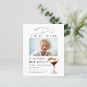 BUDGET 100e verjaardag Foto Martini Uitnodiging (Staand voorkant)