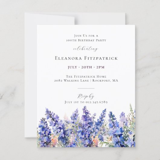 BUDGET 100e verjaardag juli Geboortemaand Bloem (Voorkant)