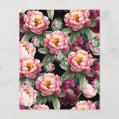 Budget 100e verjaardag Moody Bloemen Uitnodiging Flyer (Achterkant)