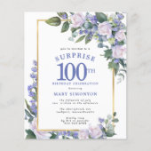 Budget 100th Verjaardag Verrassingsfeestuitnodigin (Voorkant)