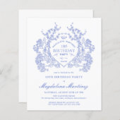 BUDGET 18e Verjaardag Blauwe Bloemkam (Voorkant / Achterkant)