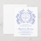 BUDGET 19e Verjaardag Blauwe Bloemkam (Voorkant / Achterkant)