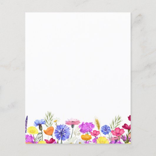 BUDGET 19e verjaardag Paarse Wildflower Uitnodigin (Achterkant)