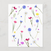 BUDGET 19e Verjaardag Party Wildflower Uitnodiging (Achterkant)