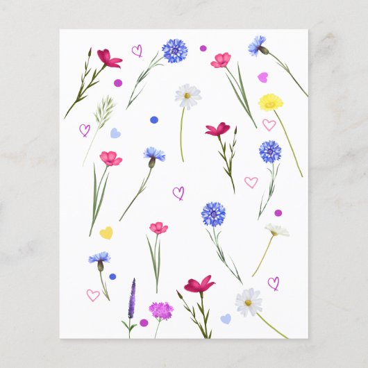 BUDGET 19e Verjaardag Party Wildflower Uitnodiging (Achterkant)