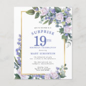 Budget 19e verjaardag Verrassingsfeestuitnodiging (Voorkant)