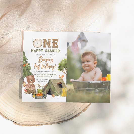 Budget 1 Happy Camper Photo Boy 1st Birthday