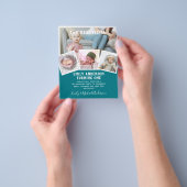 BUDGET 1e verjaardag FOTO Uitnodiging of BEDANKT Flyer (Hand)