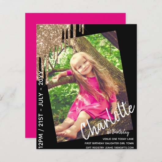 BUDGET 1e verjaardag meisje één vandaag FOTO Uitno (Voorkant / Achterkant)