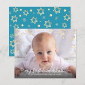 Budget 1st Hanukkah Foto Gold Star van David Kaart (Voorkant / Achterkant)
