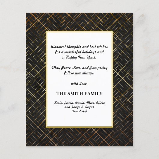 Budget 2023 Agenda Foto Modern Gold Script Kaart (Achterkant)