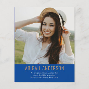 Budget 2023 Eenvoudig Afstudeerder Foto Blue Gold Flyer