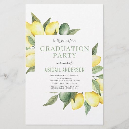Budget 2023 Foto Lemon Afstudeerder Party Invitati Flyer (Voorkant)