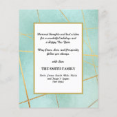 Budget 2023 Mint Green Family Photo Calendar Kaart (Achterkant)