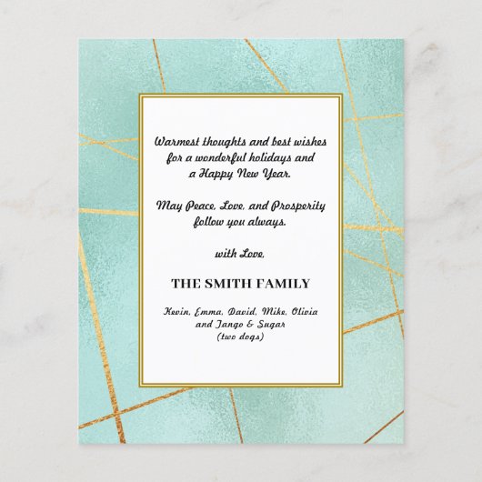 Budget 2023 Mint Green Family Photo Calendar Kaart (Achterkant)