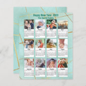 Budget 2023 Mint Green Family Photo Calendar Kaart (Voorkant / Achterkant)