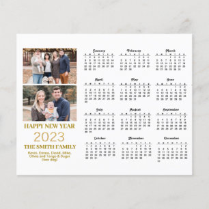Budget 2023 Moderne Gold Script Photo Calendar Kaa