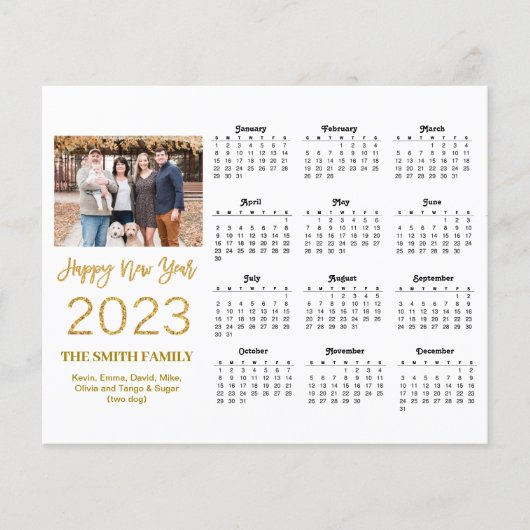 Budget 2023 Moderne Gold Script Photo Calendar Kaa Flyer (Voorkant)