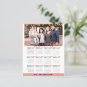 Budget 2023 Roos Gold Calendar Modern Photo Card (Staand voorkant)