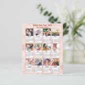 Budget 2023 Roos Gold Modern Photo Calendar Kaart (Staand voorkant)