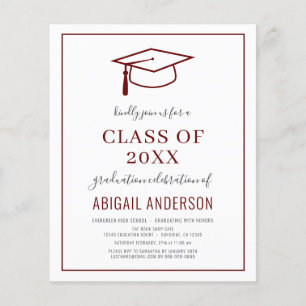 Budget 2023 Simple Afstudeerder Photo Red Invitati Flyer