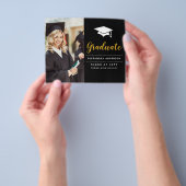 Budget 2023 Zwart Goud Foto Afstuderen Flyer (Hand)