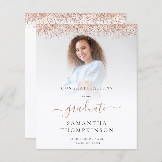 Budget 2024 Afstudeerder Foto Roos Gold Glitter Aa (Voorkant / Achterkant)