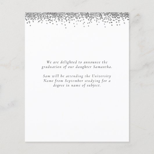 Budget 2024 Afstudeerder foto Silver Glitter beken (Achterkant)