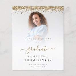 Budget 2024 Afstudeerder Photo Gold Glitter Aankon