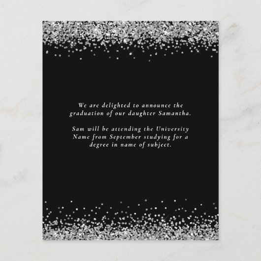 Budget 2024 Afstudeerder Silver Glitter Black Aank (Achterkant)