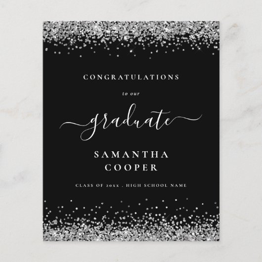 Budget 2024 Afstudeerder Silver Glitter Black Aank (Voorkant)