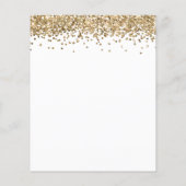 Budget 2024 Afstudeerfeest Gouden Glitter Uitnodig (Achterkant)