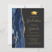 Budget 2024 Afstuderen Blue Agaat Foto uitnodigen (Voorkant)