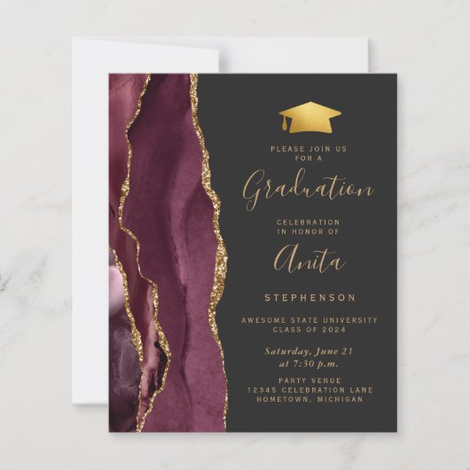 Budget 2024 Afstuderen Bourgondië Agate Foto uitno (Voorkant)