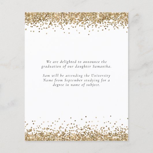 Budget 2024 Afstuderen Gold Glitter Aankondiging (Achterkant)