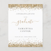 Budget 2024 Afstuderen Gold Glitter Aankondiging (Voorkant)