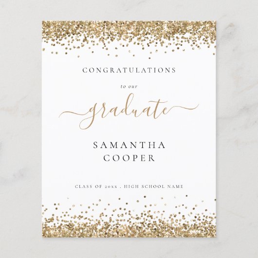 Budget 2024 Afstuderen Gold Glitter Aankondiging (Voorkant)