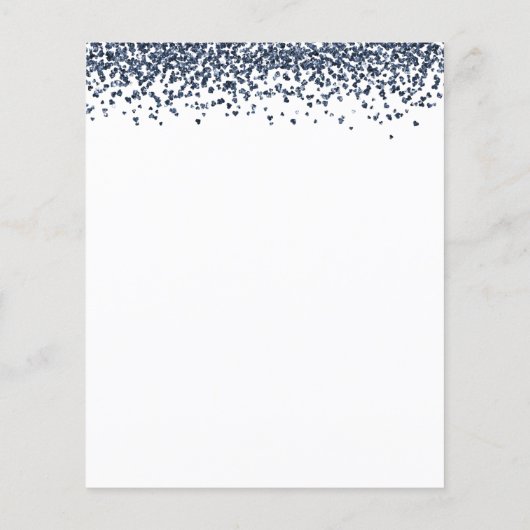 Budget 2024 Afstuderen Navy Blue Glitter Invite (Achterkant)