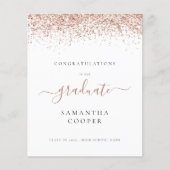 Budget 2024 Afstuderen Roos Gold Glitter Aankondig (Voorkant)