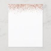 Budget 2024 Afstuderen Roos Gouden Glitter Invite (Achterkant)