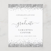 Budget 2024 Afstuderen Silver Glitter Aankondiging (Voorkant)